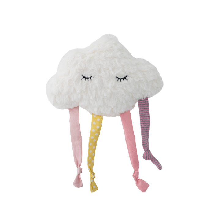 Doudou peluche nuage rubans rose