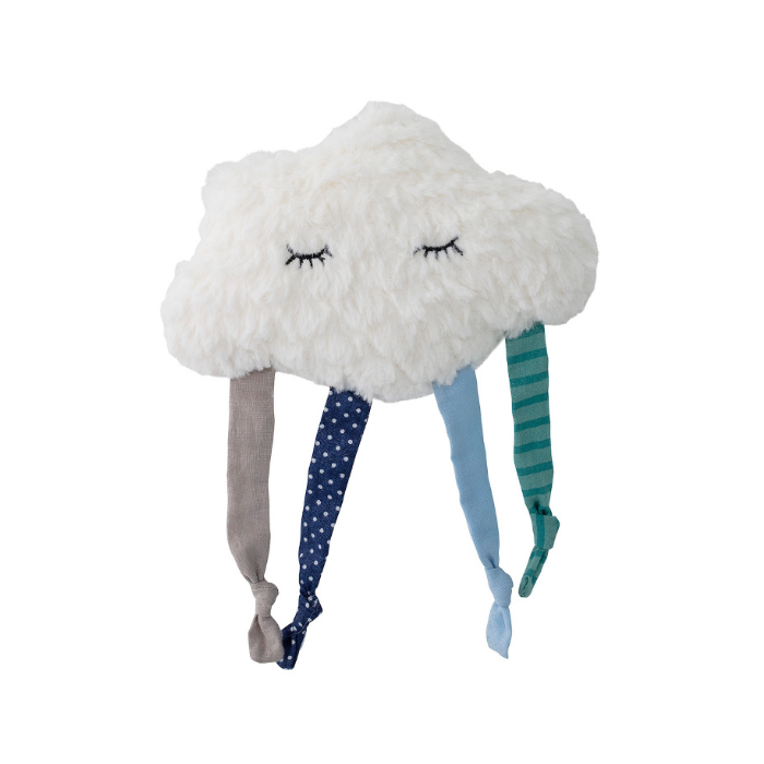 Doudou peluche nuage/rubans bleus