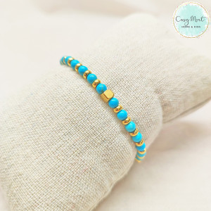Bracelet élastique turquoise