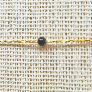 Bracelet fin mini bille noir