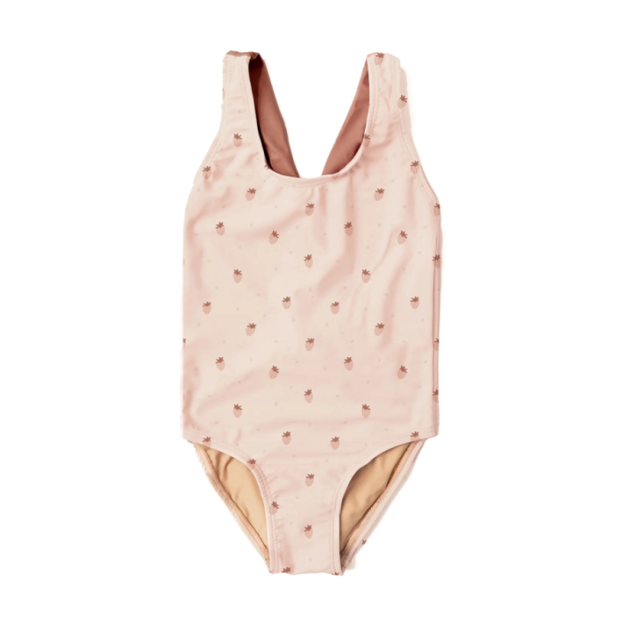 Mrs Ertha Maillot de bain Louise - ambiance fraise 5-6 ans