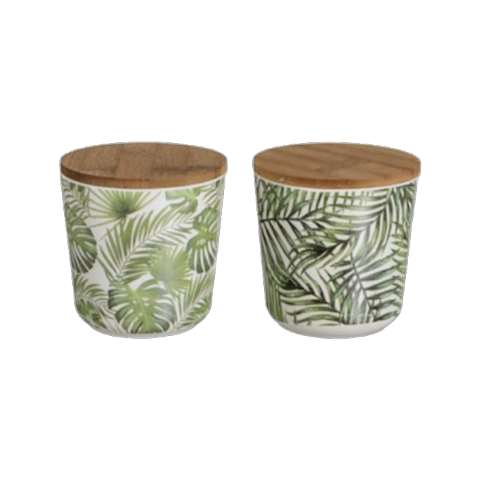 Pot + couvercle tropical bambou