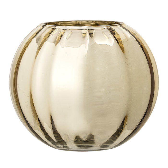 VASE BOULE EN VERRE DORE - Dim. 18CM