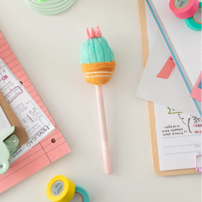 STYLO BILLE AVEC PELUCHE CACTUS